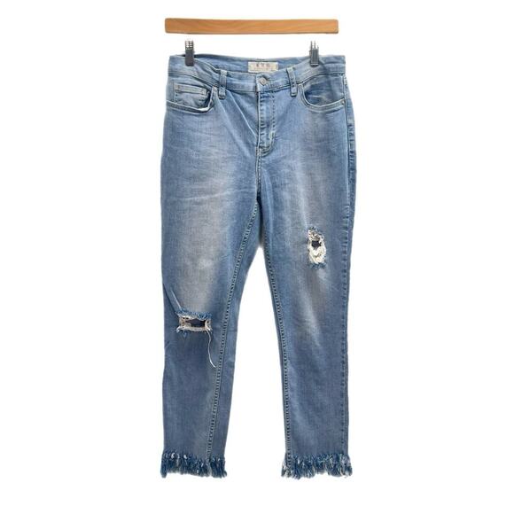 Free People Great Heights Frayed skinny jeans size 29 Blue Medium Wash - Picture 2 of 13